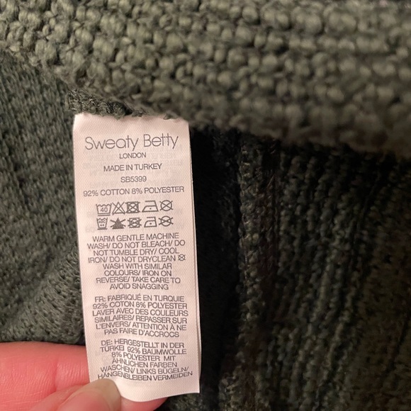 Sweaty Betty restful boucle sweatshirt olive green xs - Picture 8 of 10